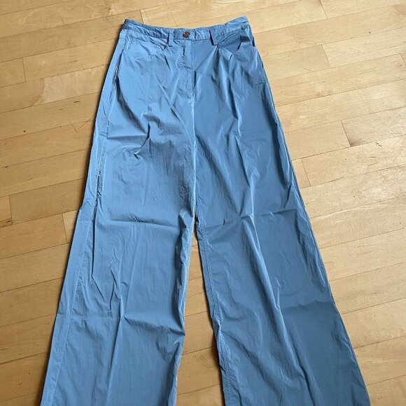 REMAIN Birger Christensen Ariane BNWOT Women Blue Wide Leg Pants New - Picture 2 of 13